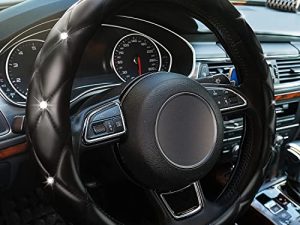 Xizopucy Diamond Leather Bling Steering Wheel Cover