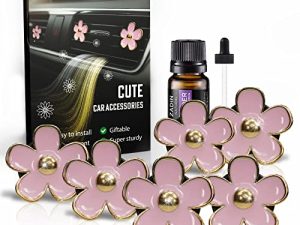 6 Pieces Daisy Car Decoration Flower Air Vent Clip Air Conditioning Outlet Clip Car Air Freshener Clip Car Interior Decor Charm Colorful Car Interior Accessories for Girls Women