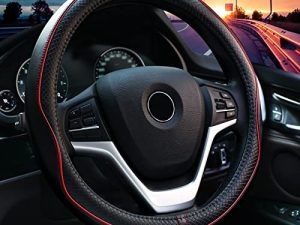 Valleycomfy Steering Wheel Covers Universal 15 inch - Genuine Leather