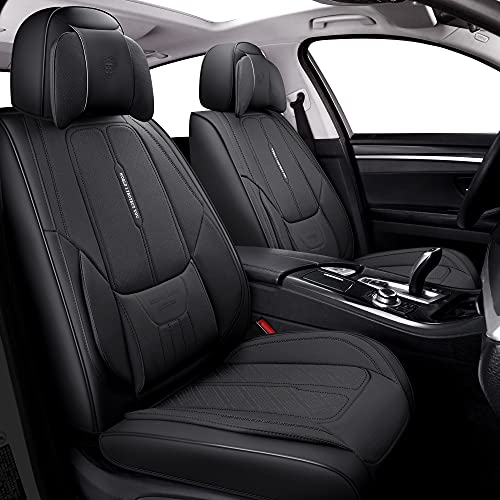NS YOLO Full Coverage Leather Car Seat Covers for Front Seats Universal Fit for Cars SUV Pick-up Truck with Waterproof Leatherette in Automotive Interior Accessories (Black-Front Pair) NS YOLO Full Coverage Leather Car Seat Covers for Front Seats Universal Fit for Cars SUV Pick-up Truck with Waterproof Leatherette in Automotive Interior Accessories (Black-Front Pair)