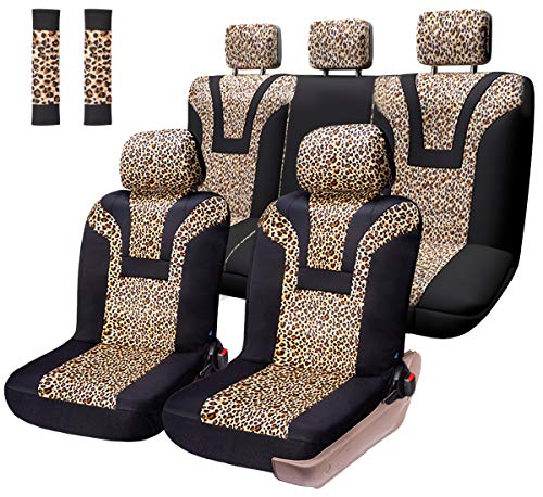 COOLBEBE Leopard Car Seat Covers - Cheetah Pattern Integrated Auto Seat Cover Car Protector Interior Accessories COOLBEBE Leopard Car Seat Covers - Cheetah Pattern Integrated Auto Seat Cover Car Protector Interior Accessories