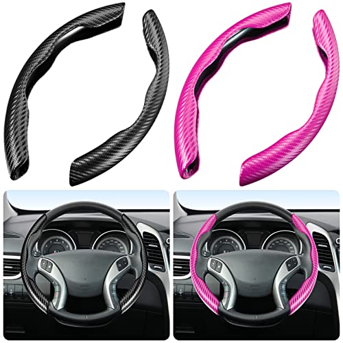 2 Sets Steering Wheel Cover Car Carbon Fiber Steering Wheel Cover for Women and Men Safe and Non Slip Car Accessory 2 Sets Steering Wheel Cover Car Carbon Fiber Steering Wheel Cover for Women and Men Safe and Non Slip Car Accessory