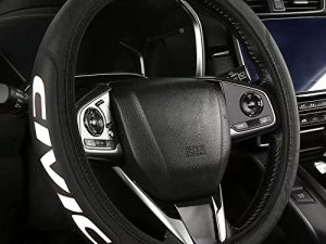 TINSATINEI Elastic Car Letters Steering Wheel Cover Compatible with Honda Civic Steering Wheel Cover for Men Women Car Accessories White