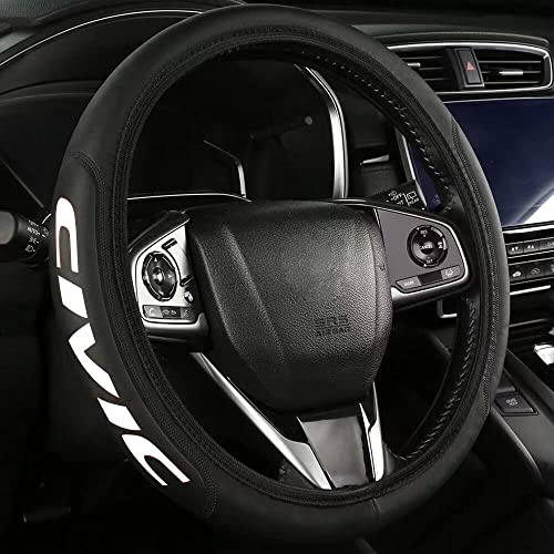 TINSATINEI Elastic Car Letters Steering Wheel Cover Compatible with Honda Civic Steering Wheel Cover for Men Women Car Accessories White TINSATINEI Elastic Car Letters Steering Wheel Cover Compatible with Honda Civic Steering Wheel Cover for Men Women Car Accessories White