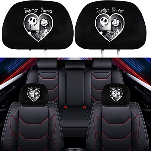 luoji 2 Pack Headrest Covers for Nightmare Before Christmas Jack Skellington and Sally luoji 2 Pack Headrest Covers for Nightmare Before Christmas Jack Skellington and Sally