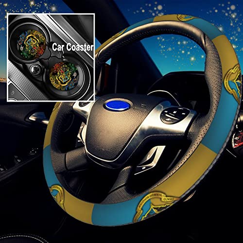 Ailidcopi Cute Cartoon Car Accessories – Steering Wheel Cover for Women with 2PCS Car Coasters – Car Steering Wheel Cover for Universal Fit 15 Inch for Men– Yellow Ailidcopi Cute Cartoon Car Accessories – Steering Wheel Cover for Women with 2PCS Car Coasters – Car Steering Wheel Cover for Universal Fit 15 Inch for Men– Yellow