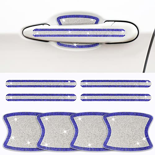 Bling Car Door Handle Protector - 8PCS Blue Rhinestone Bling Car Accessories for Women Car Door Handle Protector Stickers Crystal Glitter Decals Scratch Safety Auto Exterior Decors Bling Car Door Handle Protector - 8PCS Blue Rhinestone Bling Car Accessories for Women Car Door Handle Protector Stickers Crystal Glitter Decals Scratch Safety Auto Exterior Decors