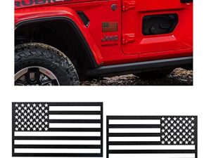 VAGURFO 1 Pair American Flag Metal Car Sticker