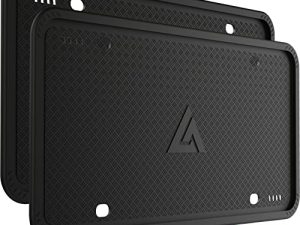 Aujen Silicone License Plate Frames Black