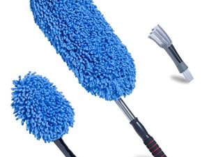Loyakuu (3 Pack Microfiber Car Duster Exterior Scratch Free Extendable Handle Interior Multipurpose dust Cleaning Duster for car(Large)