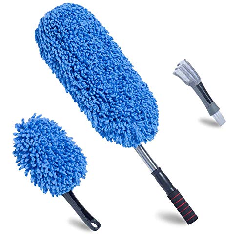 Loyakuu (3 Pack Microfiber Car Duster Exterior Scratch Free Extendable Handle Interior Multipurpose dust Cleaning Duster for car(Large) Loyakuu (3 Pack Microfiber Car Duster Exterior Scratch Free Extendable Handle Interior Multipurpose dust Cleaning Duster for car(Large)
