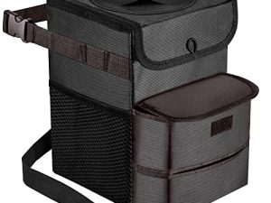 GPUSFAK Car Trash Can Foldable Garbage Bin Leakproof 3 Gallons Black