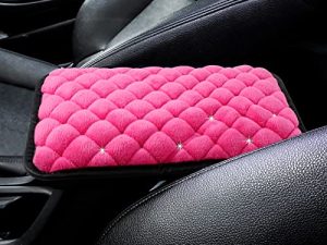 Frienda Furry Armrest Cover Auto Center Armrest Cover Car Soft Console Pad Fluffy Seat Box Cover Furry Car Armrest Pad Cover for Most Car Box Decoration Protector (Rose Red
