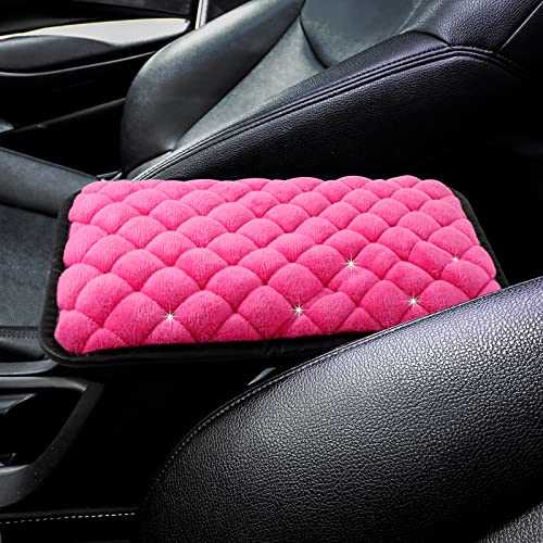 Frienda Furry Armrest Cover Auto Center Armrest Cover Car Soft Console Pad Fluffy Seat Box Cover Furry Car Armrest Pad Cover for Most Car Box Decoration Protector (Rose Red Frienda Furry Armrest Cover Auto Center Armrest Cover Car Soft Console Pad Fluffy Seat Box Cover Furry Car Armrest Pad Cover for Most Car Box Decoration Protector (Rose Red
