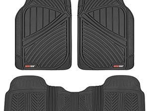 Motor Trend FlexTough Performance All Weather Rubber Car Floor Mats - 3 Piece Floor Mats Automotive Liners for Cars Truck SUV