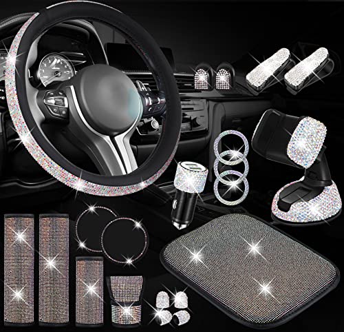 22 Pcs Bling Car Accessories Set for Women 22 Pcs Bling Car Accessories Set for Women