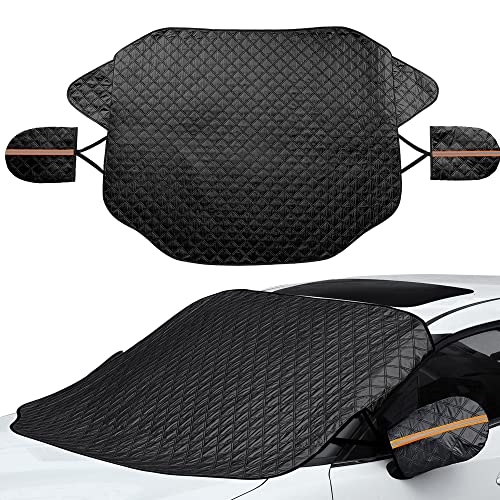 SOTOGASUKI Windshield Cover for Ice and Snow - Frost Cover for Car - Auto Wiper and Side Mirror Protector - All Weather Freeze Winter Waterproof Windproof Summer Sun Shade - Fits Most Cars SOTOGASUKI Windshield Cover for Ice and Snow - Frost Cover for Car - Auto Wiper and Side Mirror Protector - All Weather Freeze Winter Waterproof Windproof Summer Sun Shade - Fits Most Cars