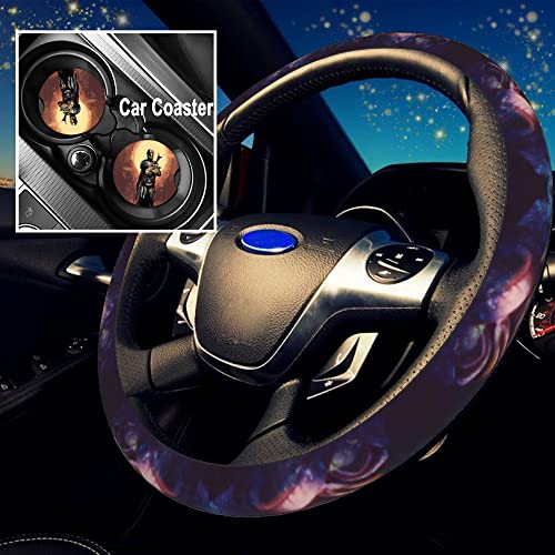 Ailidcopi Cute Cartoon Car Accessories – Steering Wheel Cover for Women with 2PCS Car Coasters – Car Steering Wheel Cover for Universal Fit 15 Inch for Men– Yellow Ailidcopi Cute Cartoon Car Accessories – Steering Wheel Cover for Women with 2PCS Car Coasters – Car Steering Wheel Cover for Universal Fit 15 Inch for Men– Yellow
