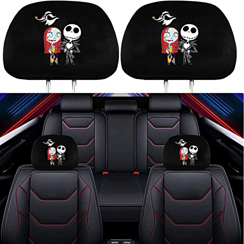 luoji 2 Pack Headrest Covers for Nightmare Before Christmas Jack Skellington and Sally luoji 2 Pack Headrest Covers for Nightmare Before Christmas Jack Skellington and Sally