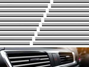 Frienda 20 Pieces Car Air Conditioner Vent Outlet Decoration Strips Universal Waterproof Bendable Car Vent Outlet Trim Decoration Car Interior Accessories for Straight Air Vent Outlet (Silver)
