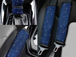 Valleycomfy Soft Velvet Seat Belt Shoulder Pads with Bling Rhinestones Car Bling Seat Belt Covers for Women