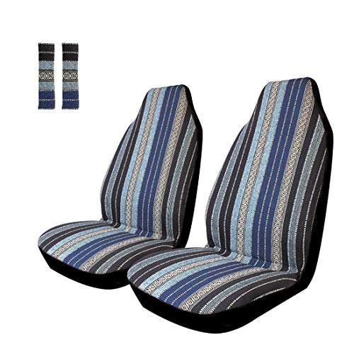 Copap Blue Stripe Front Seat Cover Baja Blanket Bucket Seat Cover 4pcs Universal Colorful Saddle Blanket with Seat-Belt Pad Protectors for Car Copap Blue Stripe Front Seat Cover Baja Blanket Bucket Seat Cover 4pcs Universal Colorful Saddle Blanket with Seat-Belt Pad Protectors for Car