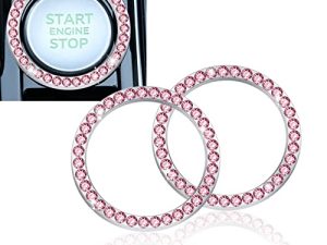 LivTee 2 PCS Crystal Rhinestone Car Engine Start Stop Decoration Ring