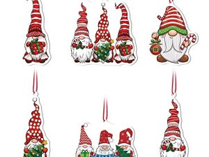 6pcs Gnomes Hanging Ornaments with Air Freshener Fragrant Christmas Tree Decorations Sweet Black Ice Car Fresheners for Women Men Gifts Car Accessories Merry Christmas Key Chain 6 Pack
