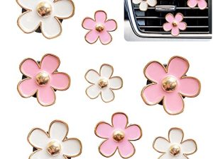 Car Air Freshener Vent Clips for Women 8 Pieces Cute Car Vent Clips Decorations Daisy Flower Car Accessories Air Freshener Clips for Bathroom Bedroom Thanksgiving Christmas Memorial Day Girls Gift