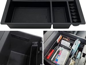 EVTIME Center Console Organizer Compatible with 2015-2020 Chevy Yukon Tahoe Suburban and 2014-2018 GMC Sierra Silverado Tray Accessories Armrest Storage-Full Console w/Bucket Seats ONLY