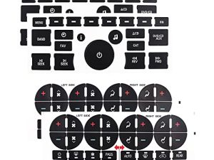 AC Dash Button Repair Kit Sticker for Chevy - Best for Fixing Ruined Faded A/C Control Buttons - Decal Replacement Fits Select 07-14 GM Vehicles & Radio Dash Buttons- Decal Replacement Stickers for SUV Truck Accessorie(4 Sheets)