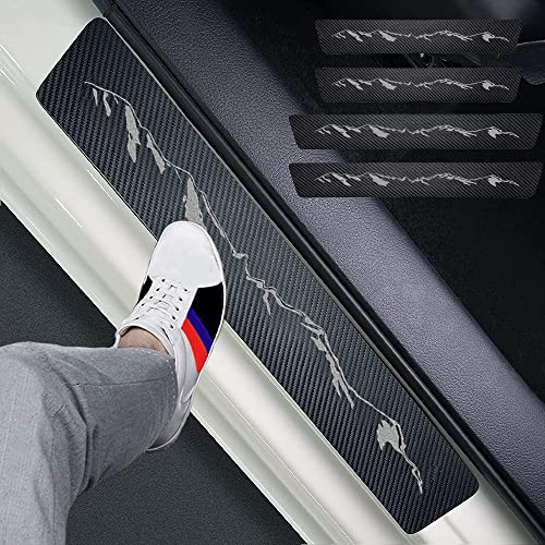 4pcs Mountains Carbon Fiber Car Door Front/Rear Sill Plate Protectors 4pcs Mountains Carbon Fiber Car Door Front/Rear Sill Plate Protectors