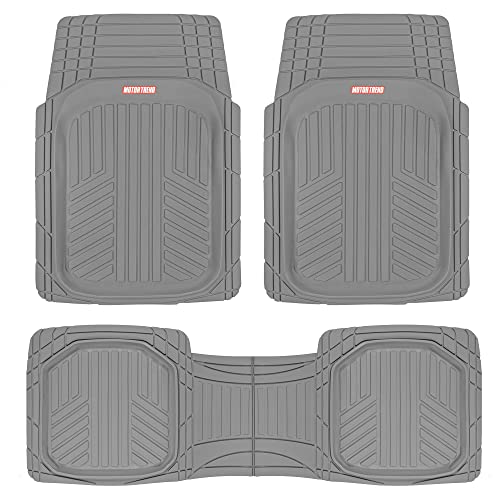 Motor Trend FlexTough Plus Gray Rubber Car Floor Mats - All Weather Deep Dish Automotive Floor Mats Motor Trend FlexTough Plus Gray Rubber Car Floor Mats - All Weather Deep Dish Automotive Floor Mats