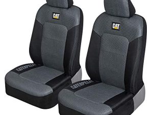 Caterpillar MeshFlex Automotive Seat Covers for Cars Trucks and SUVs (Set of 2) – Gray Car Seat Covers for Front Seats