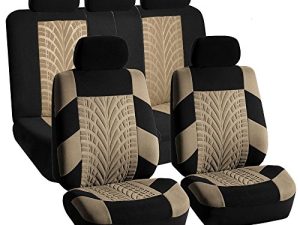 TLH Car Seat Covers Travel Master Automotive Car Seat Covers Full Set Beige Seat Covers Airbag Compatible and Split Rear Car Seat Cover Universal Fit Interior Accessories for Cars Trucks and SUV