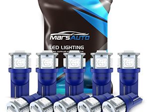 Marsauto 194 LED Bulb Blue 168 T10 2825 5SMD No Polarity Replacement Bulbs for Car Dome Map Door Courtesy License Plate Dashboard Lights Lamp 12V