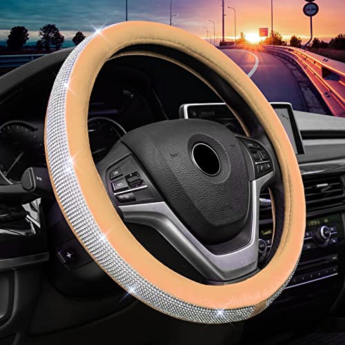 Alusbell Crystal Diamond Steering Wheel Cover Soft Velvet Feel Bling Steering Wheel Cover for Women Universal 15 inch Plush Wheel Cover for Escape Fusion Focus Accord Prius Rav4 Khaki Alusbell Crystal Diamond Steering Wheel Cover Soft Velvet Feel Bling Steering Wheel Cover for Women Universal 15 inch Plush Wheel Cover for Escape Fusion Focus Accord Prius Rav4 Khaki