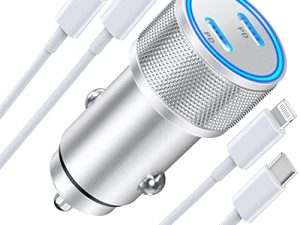 [Apple MFi Certified] iPhone Fast Car Charger