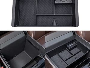 JKCOVER Compatible with Chevy Silverado/GMC Sierra 2014-2018 and Chevy Tahoe Suburban/GMC Yukon 2015-2020 Center Console Organizer Tray Accessories-Full Console w/Bucket Seats ONLY - (Black Trim)