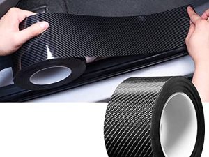 Leasinder Universal Car Door Entry Guard Protector Strip Car Door Sill Protector Film Car Threshold Guard Bumper Door Guard Scuff Plate Protectors Tape Car Scratch Cover for Most Cars 2in*33FT