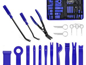 GOOACC - GRC-49 19Pcs Trim Removal Tool Set & Clip Plier Upholstery Remover Nylon Car Panel Removal Set with Portable Storage Bag