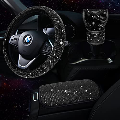 TZARROT Black Bling Car Accessories Set for Women TZARROT Black Bling Car Accessories Set for Women