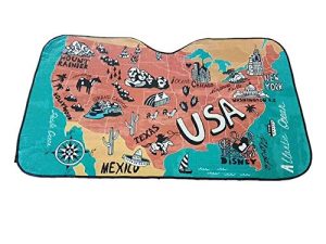 DPIST United States America Map Car Windshield Sun Shade Universal Fit Car Sunshade-Keep Your Vehicle Cool. UV Sun and Heat Reflector
