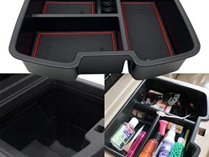 JOJOMARK Center Console Organizer Tray Compatible with 2007-2014 GMC Sierra Chevy Silverado Tahoe Yukon Suburban - Accessories Replaces 19166288 (Red)
