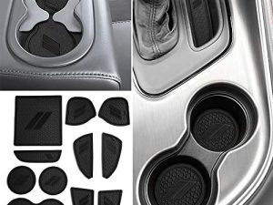auovo 11pcs Anti-dust Mats for Challenger Accessories 2015-2022 Custom Interior Cup Holder Inserts Door Pocket Center Console Liners for Challenger 2021 (Black)