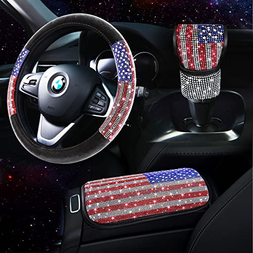 TZARROT Rhinestone Bling Car Accessories Set for Women with Diamond Crystal TZARROT Rhinestone Bling Car Accessories Set for Women with Diamond Crystal
