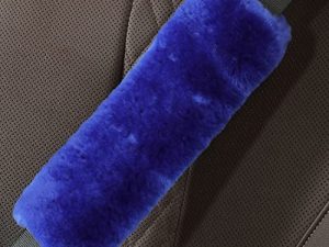 OGLAND Genuine Sheepskin Soft Fuzzy Car Seat Belt Pad Cushion