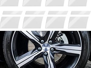 Tallew 8 Pcs Wheel Rim Decal Stripes Car Decals Reflective Car Stickers Automotive Decals Hash Stripe Stickers for 18-21 Inch Wheels Tire Rim Safety Decoration Accessories(White)