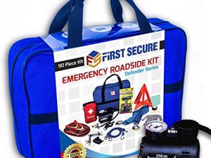 Car Emergency Safety Kit Bag with Portable Air Compressor