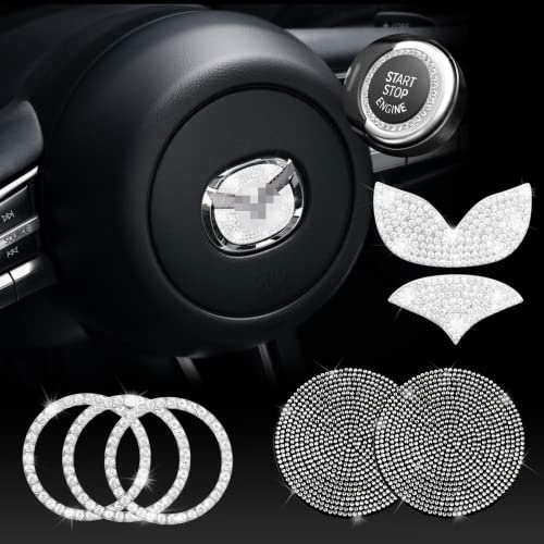 JINGSEN Bling Car Steering Wheel Decorative Diamond Sticker Fit for Mazda JINGSEN Bling Car Steering Wheel Decorative Diamond Sticker Fit for Mazda